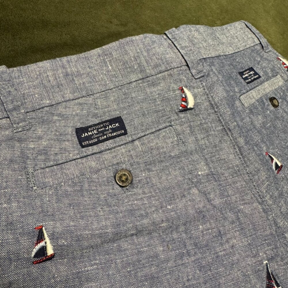 Janie and Jack Embroidered Sailboat Shorts - Picture 6 of 8